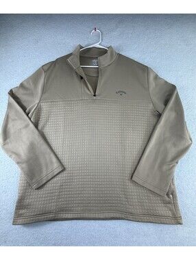 Callaway Men’s 1/4 Zip Golf Pullover Jacket Beige Knit Polyester XXL